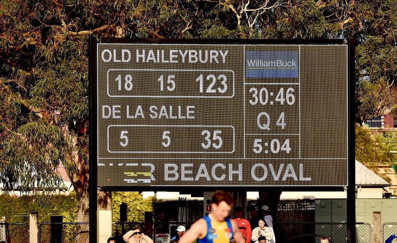 The scoreboard confirms the Bloods tenth senior premiership and eighteenth overall with a 94-point dismantling of De La Salle. The last biggest margin in a B Grade Grand Final was back in 1990 when they thrashed Old Melburnians by 136 points.